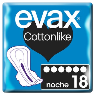 Cottonlike compresa con alas noche bolsa 18 unidades - Evax