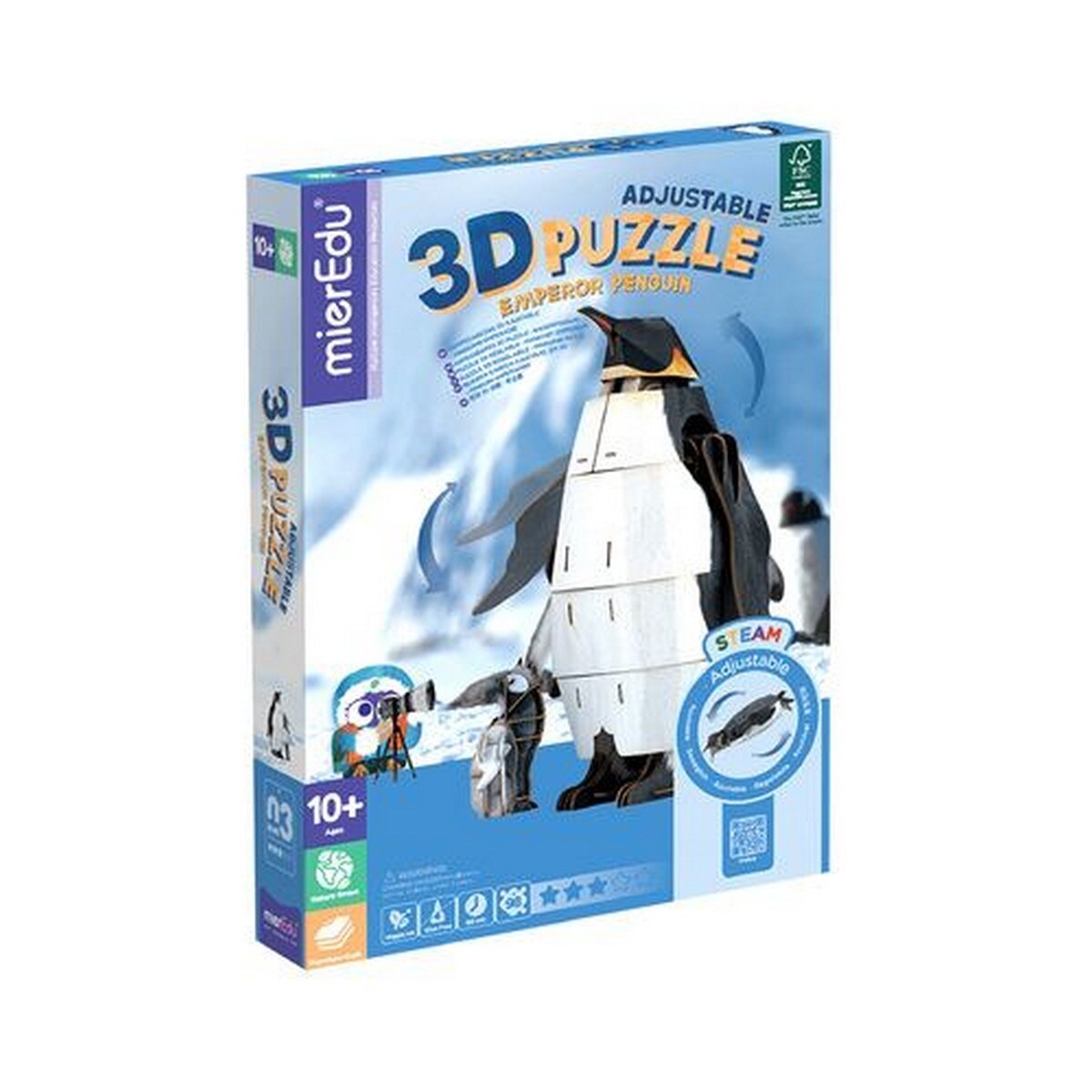 Puzzle Eco 3D MierEdu Pinguim 98 Peças 3