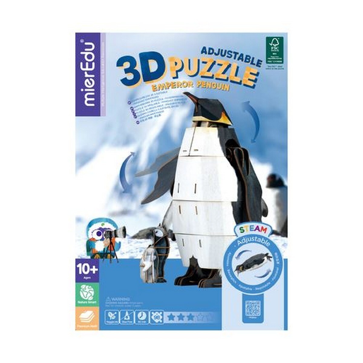 Puzzle Eco 3D MierEdu Pinguim 98 Peças 2