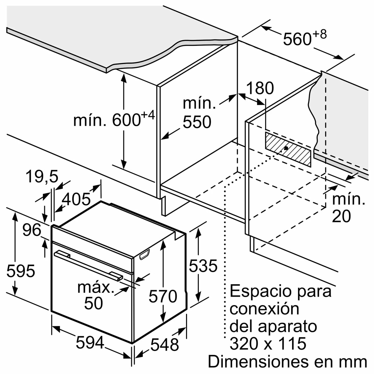 Horno multifunción Bosch Serie 4 con limpieza pirolítica e hidrolítica - HBA574ES3 Negro-2