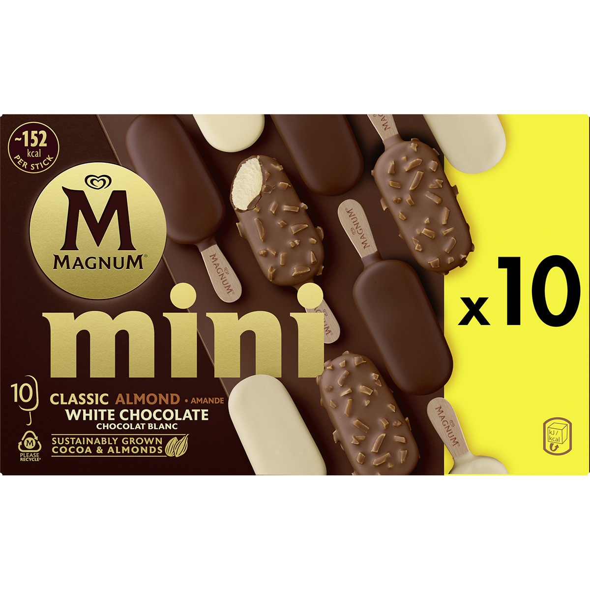 Classic mini helados Almendras y Blanco sin gluten 10 unidades estuche 550 ml