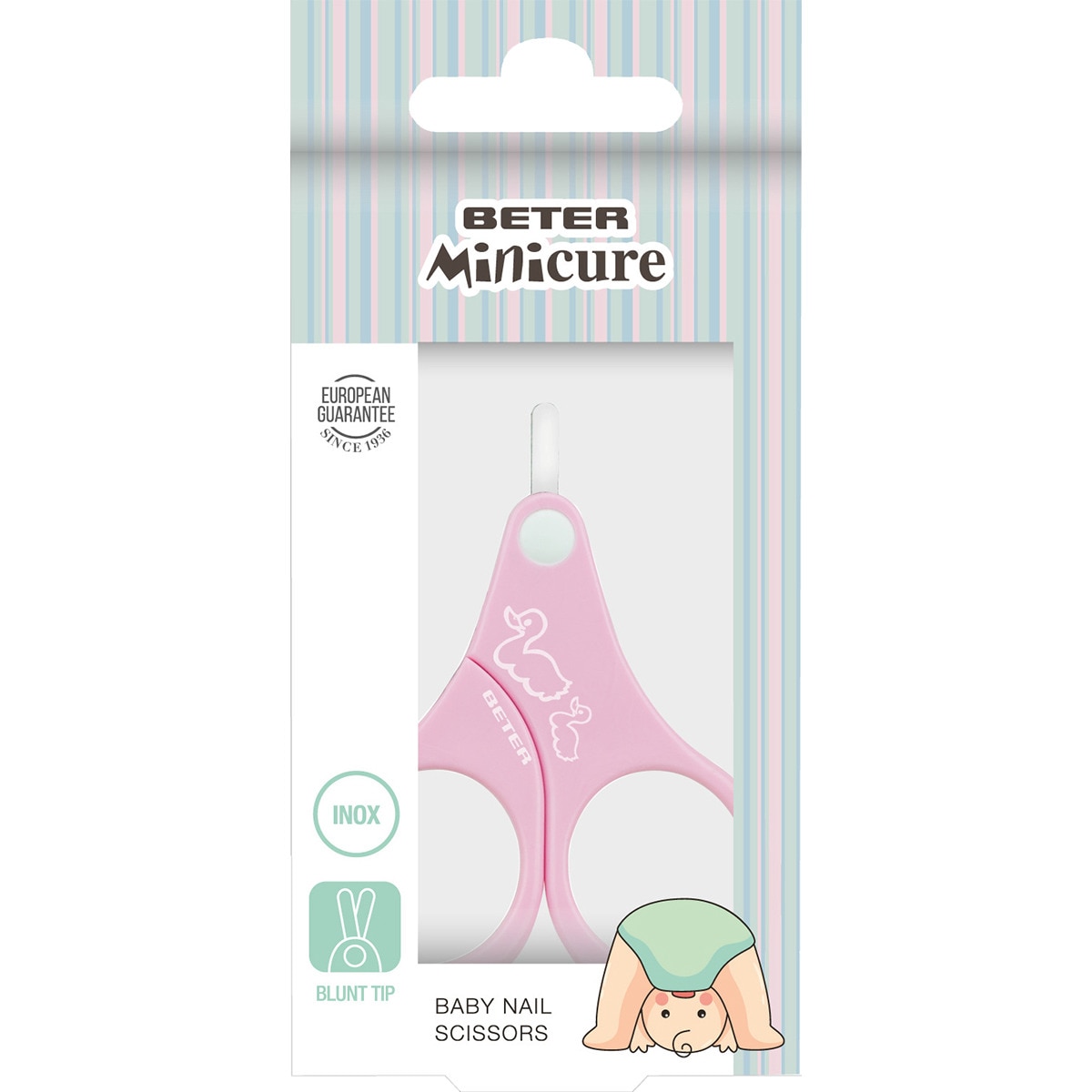 Minicure tijeras para manicura de bebé con punta redondeada