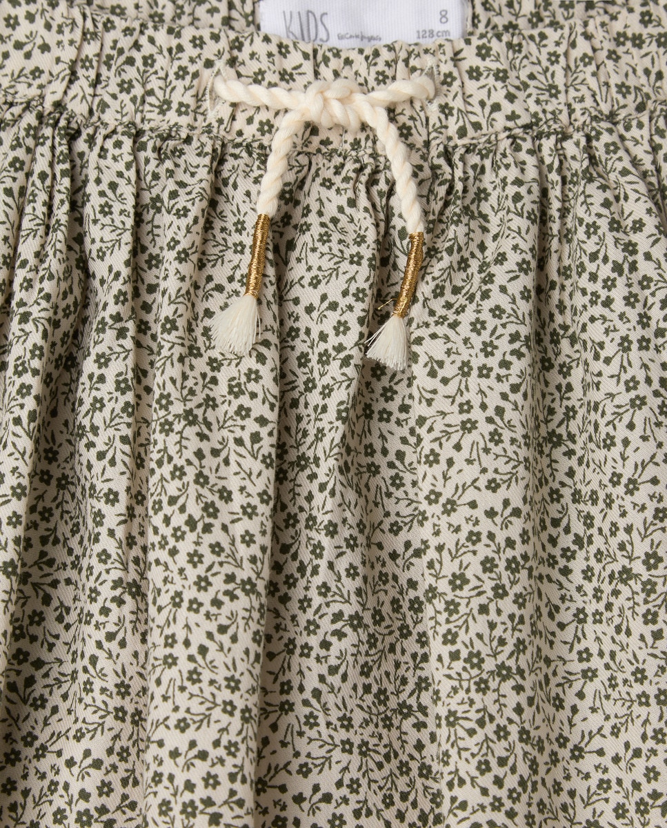 Saia Rodada com Cordão na Cintura Verde-5