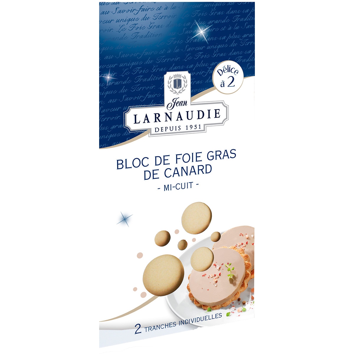 Bloco Foie Gras de Pato 2X40g embalagem 80 g