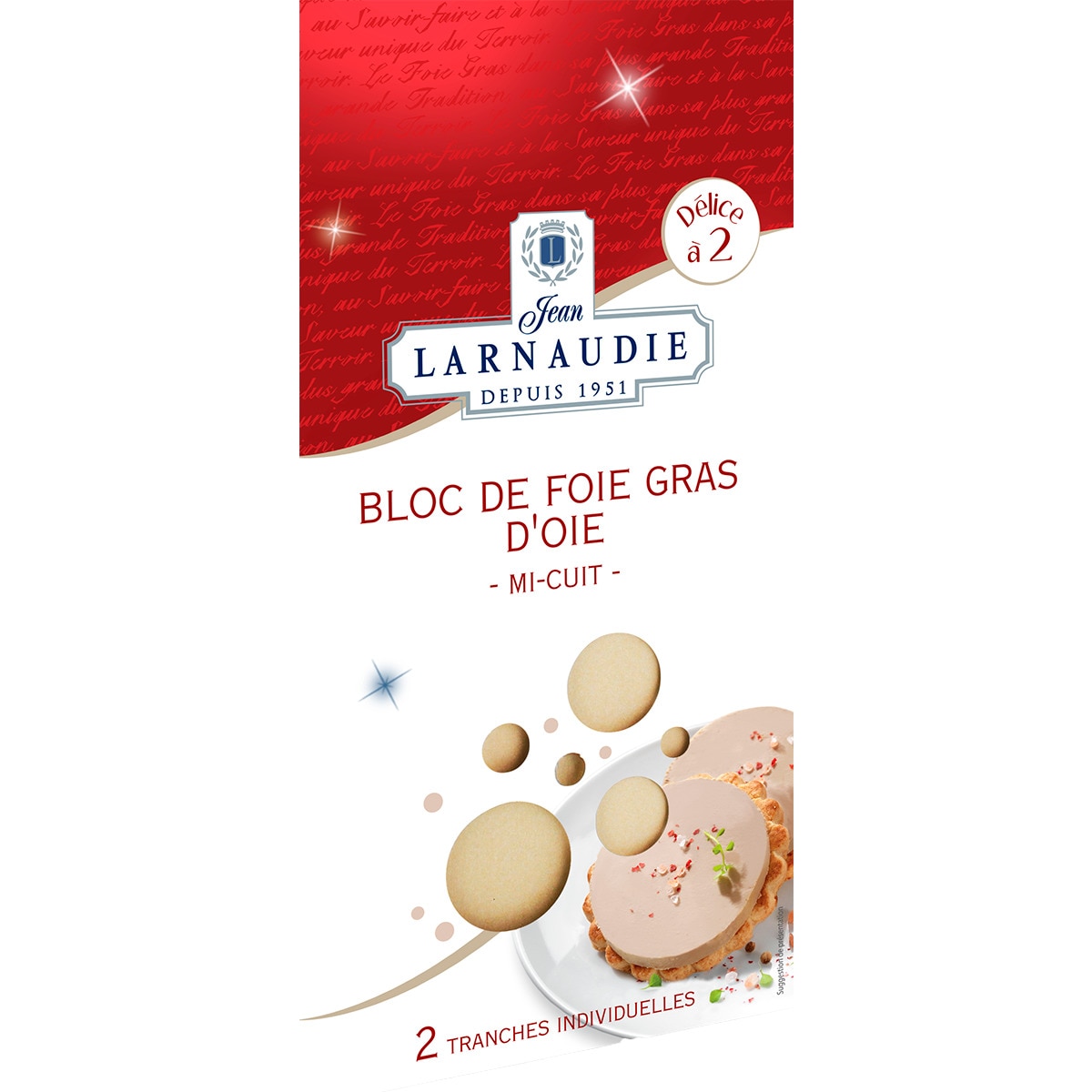 Bloco Foie Gras de Ganso 2X40g embalagem 80 g