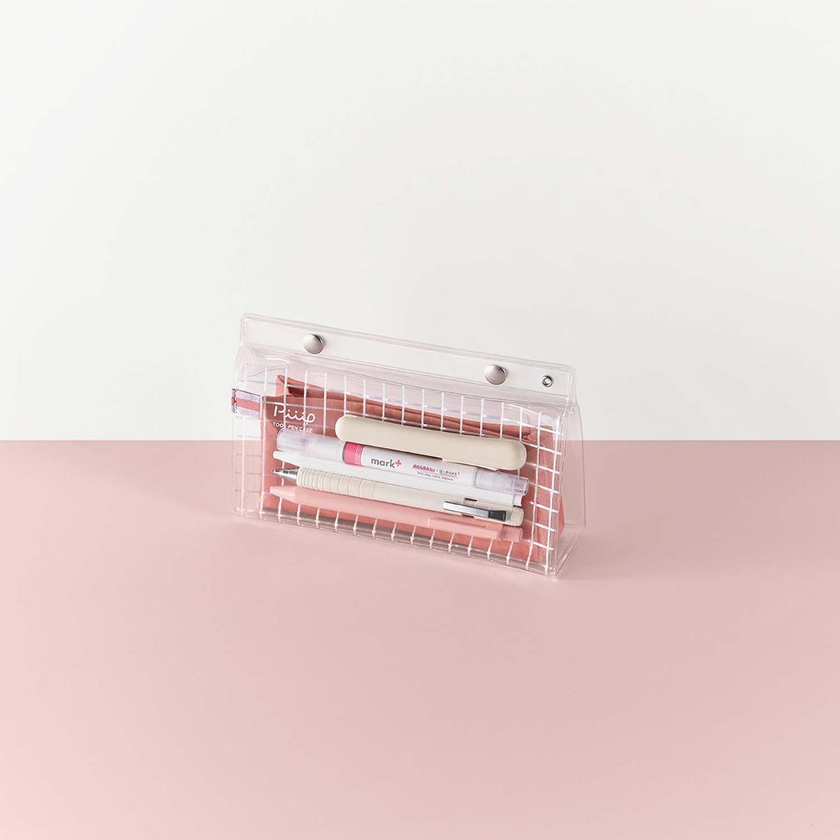 Estuche de vinilo Kokuyo bolsillo rosa Rosa-5