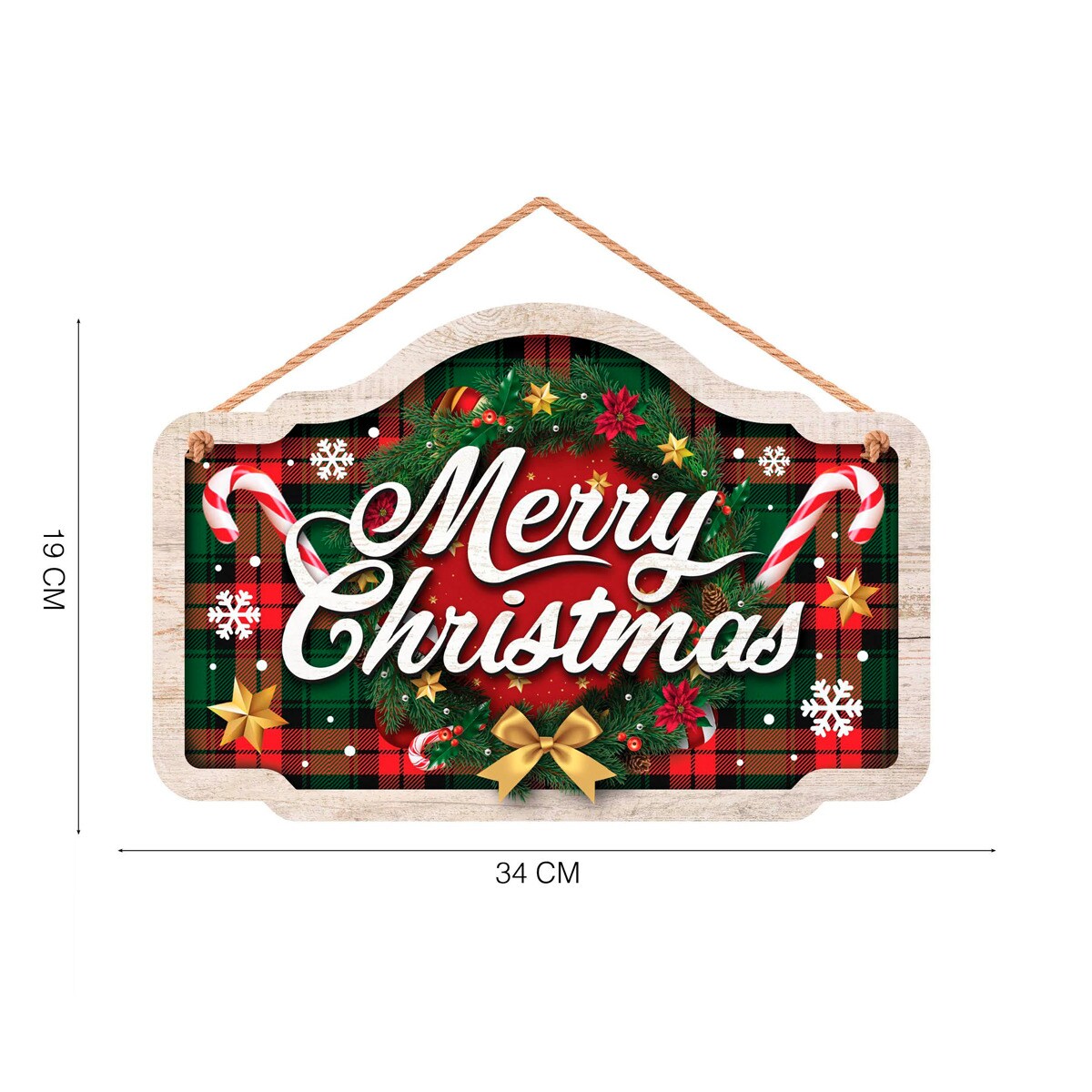 Letrero Merry Christmas 34x19 cm Multicolor-1