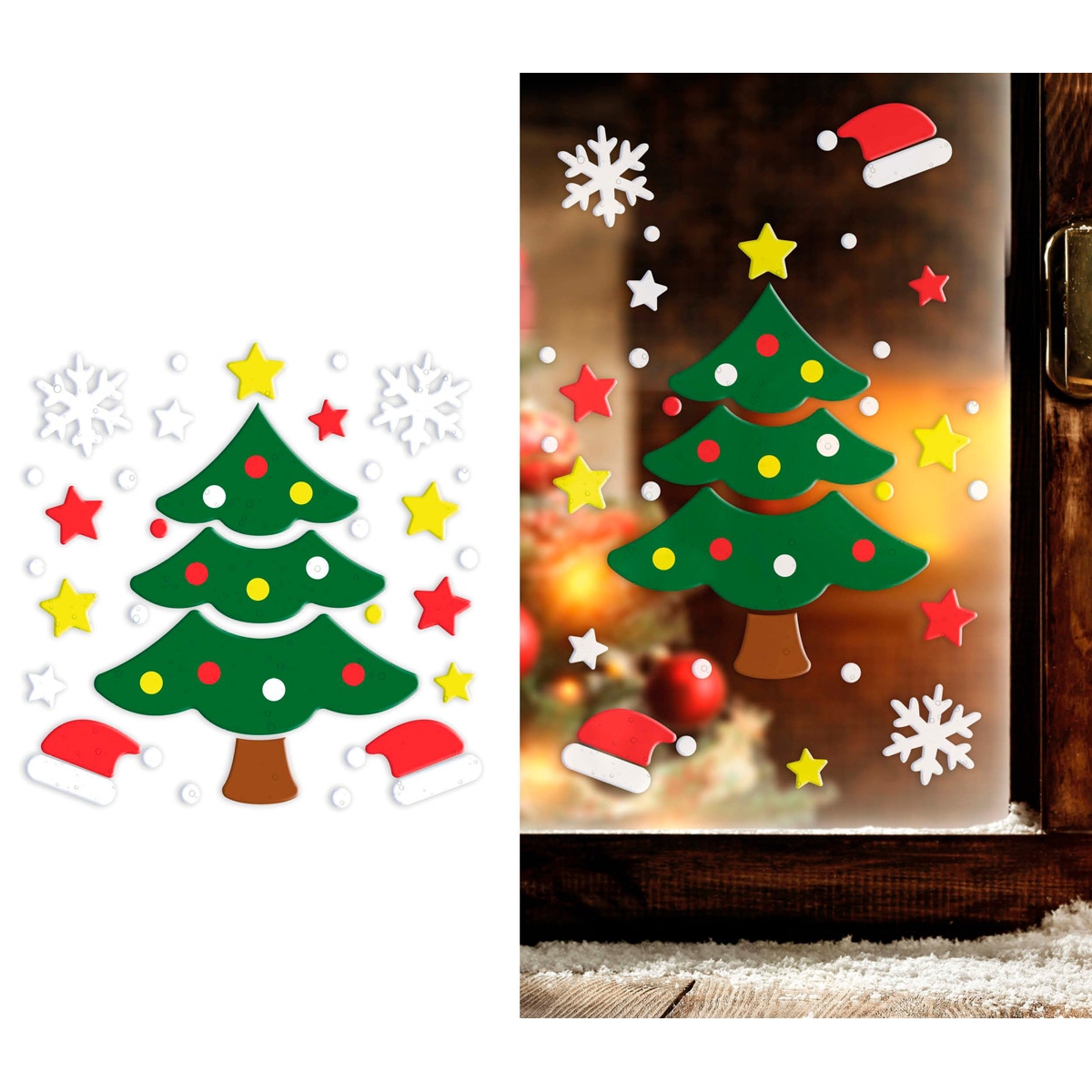 Decoración gel árbol de navidad 20x25cm Multicolor-1