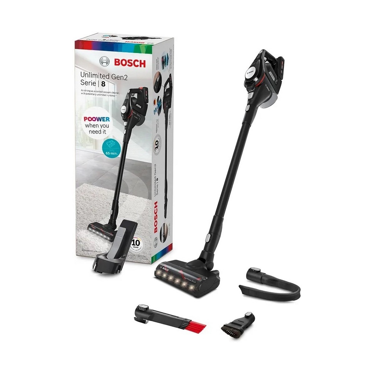 Aspirador Vertical Bosch BCS8214BL Recarregável, Unlimited 8 Gen2 - Preto Preto-2