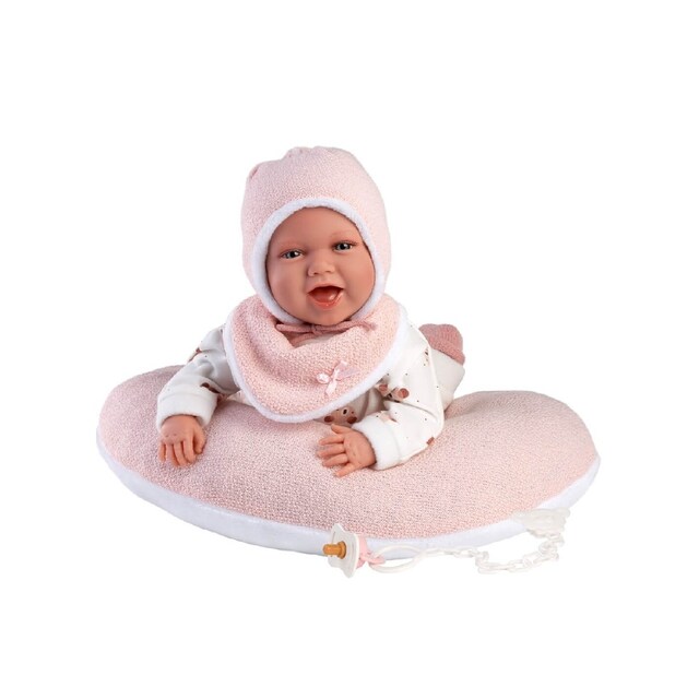 Imagem 0 de Boneca Bebé Mimi Sorisos Vestido Ursinho Lua Rosa 42 cm com Mecanismo de Choro