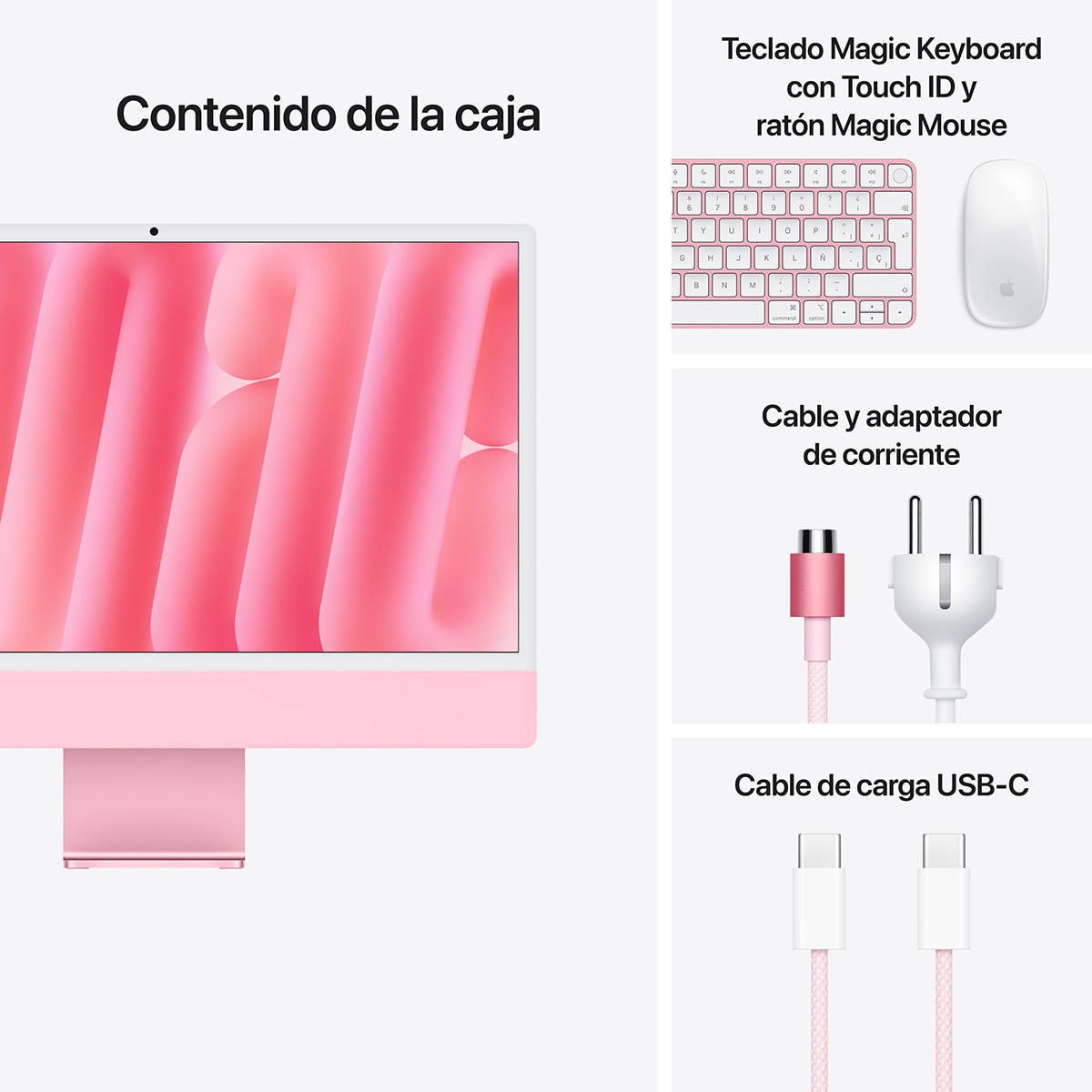 Apple iMac 24 (2024), M4, 16GB, 256GB SSD, GPU 10 Núcleos, Retina 4,5K 24", MacOS Rosa-9