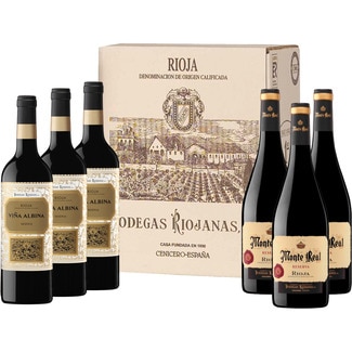 vino tinto reserva 3 botellas de 75 cl + Viña Albina vino tinto reserva DOCa Rioja 3 botellas 75 cl - Monte Real
