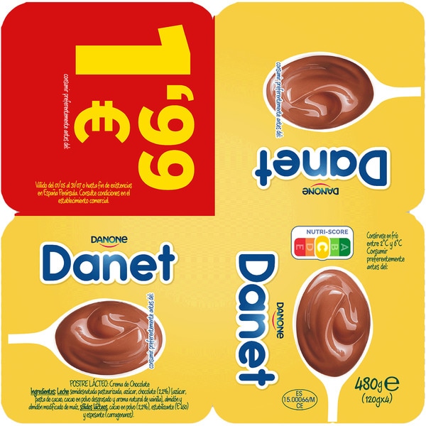 natillas de chocolate sin gluten pack 4 unidades 120 g