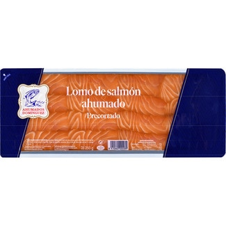 lomo de salmón ahumado precortado envase 250 g - Ahumados Dominguez