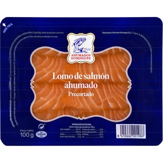 lomo de salmón ahumado precortado envase 100 g - Ahumados Dominguez