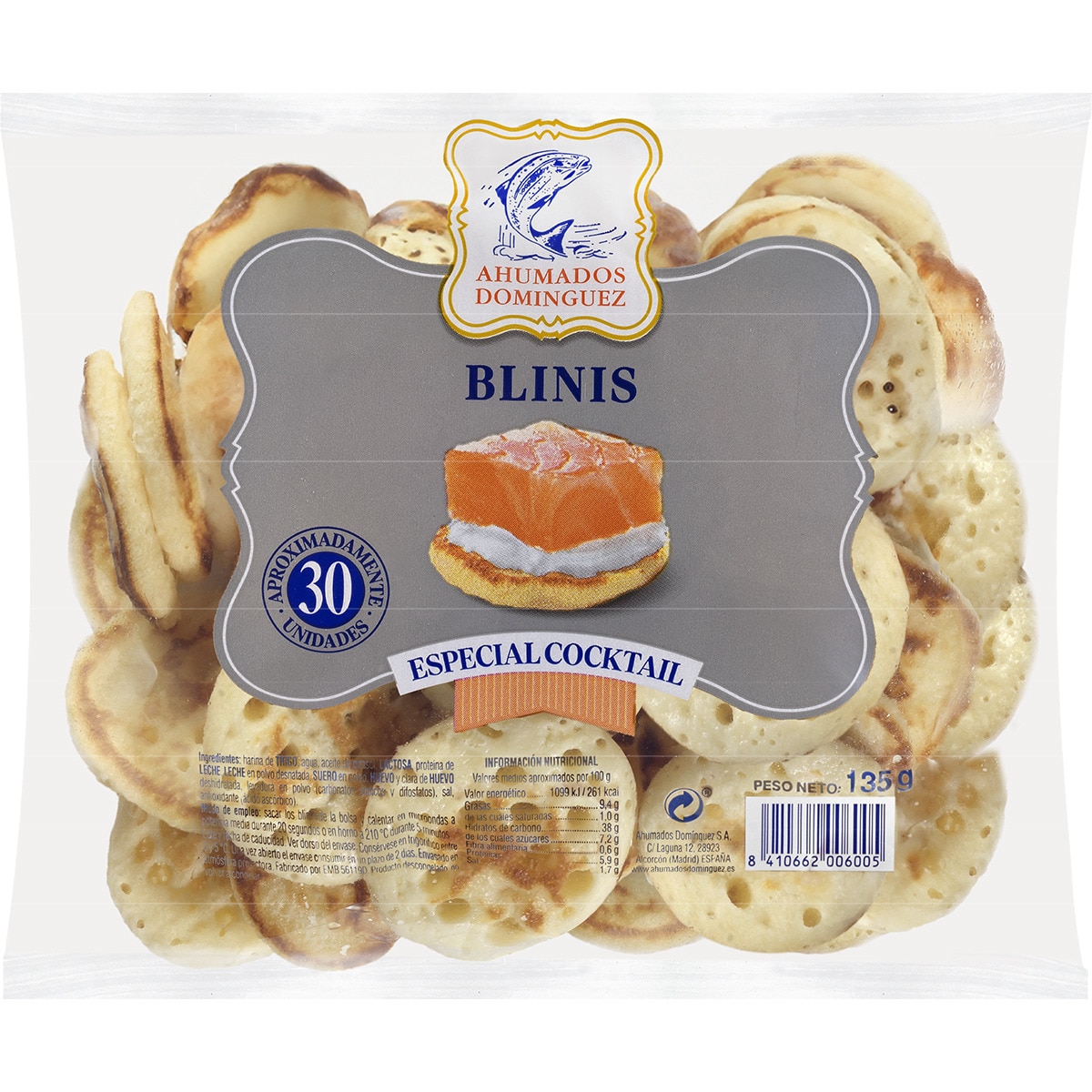 mini blinis especial cocktail 30 unidades bolsa 135 g