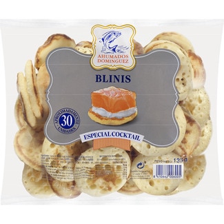 mini blinis especial cocktail 30 unidades bolsa 135 g - Ahumados Dominguez