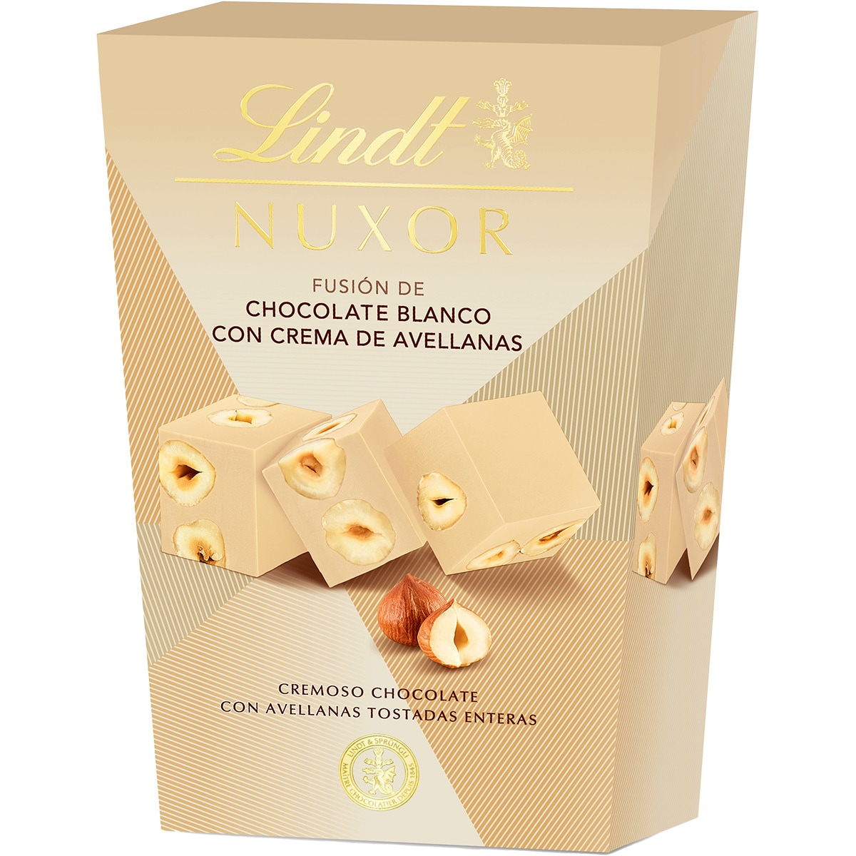 bombones de chocolate blanco con avellanas tostadas estuche 150 g
