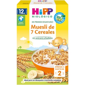 Mi Primer Desayuno muesli con 7 cereales ecológico desde 12 meses sin azúcares añadidos envase 200 g - Hipp Biologico