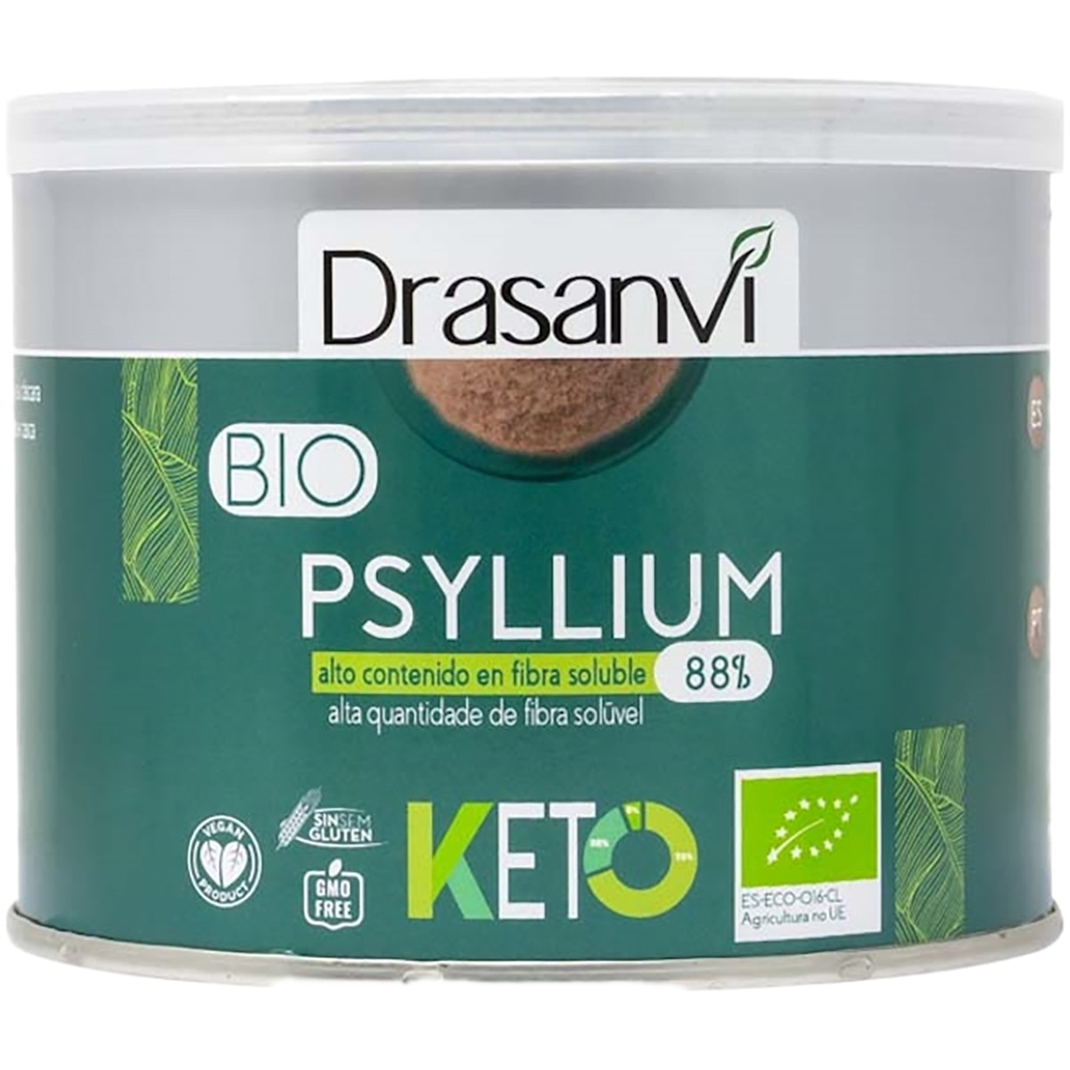 Bio Psyllium Keto fibra soluble procedente de Platango Ovata sin gluten bote 200 g
