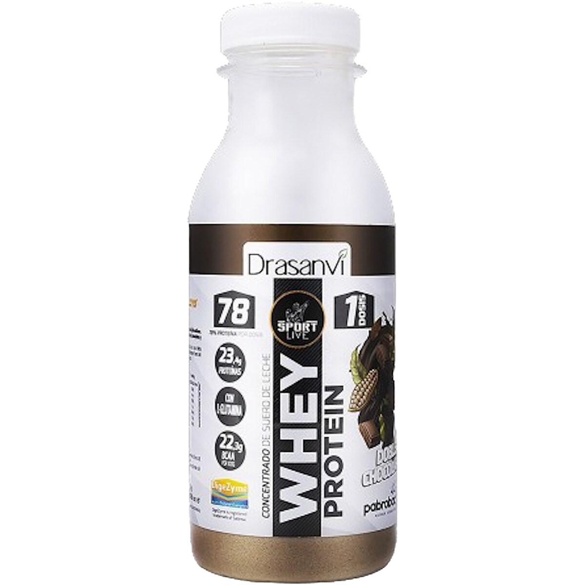 Sport Live Whey Protein batido de proteínas sabor doble chocolate envase 30 g Monodosis