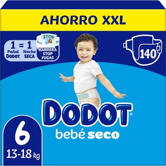 Bebé-Seco pañales de 13 a 18 kg talla 6 caja 140 unidades - Dodot