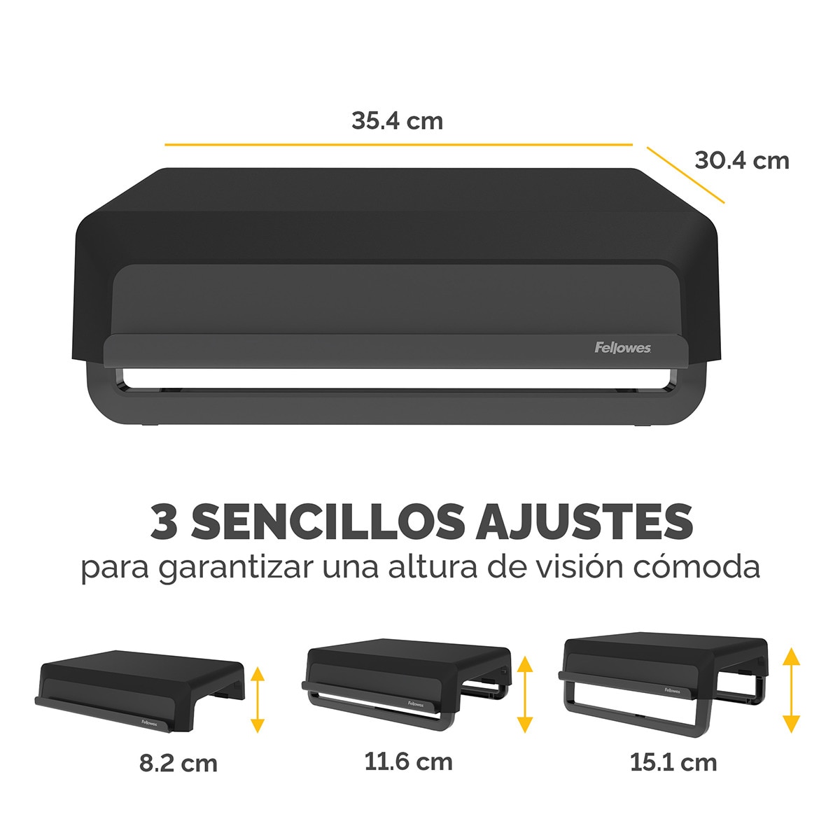 Soporte elevador para monitor Fellowes Breyta negro, 100% reciclable Negro / Gris-5