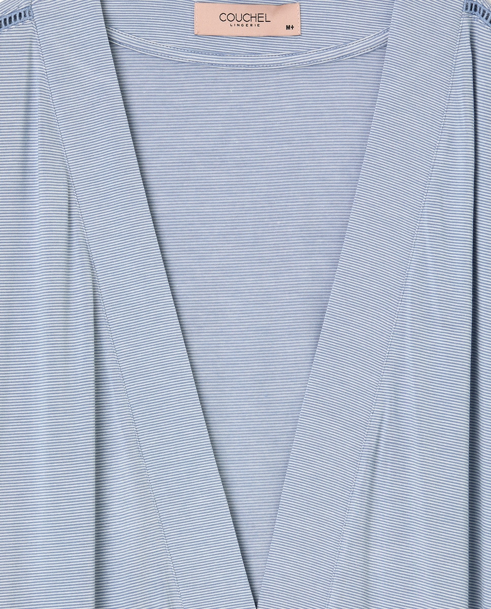 Robe com Fecho Cruzado Azul-4