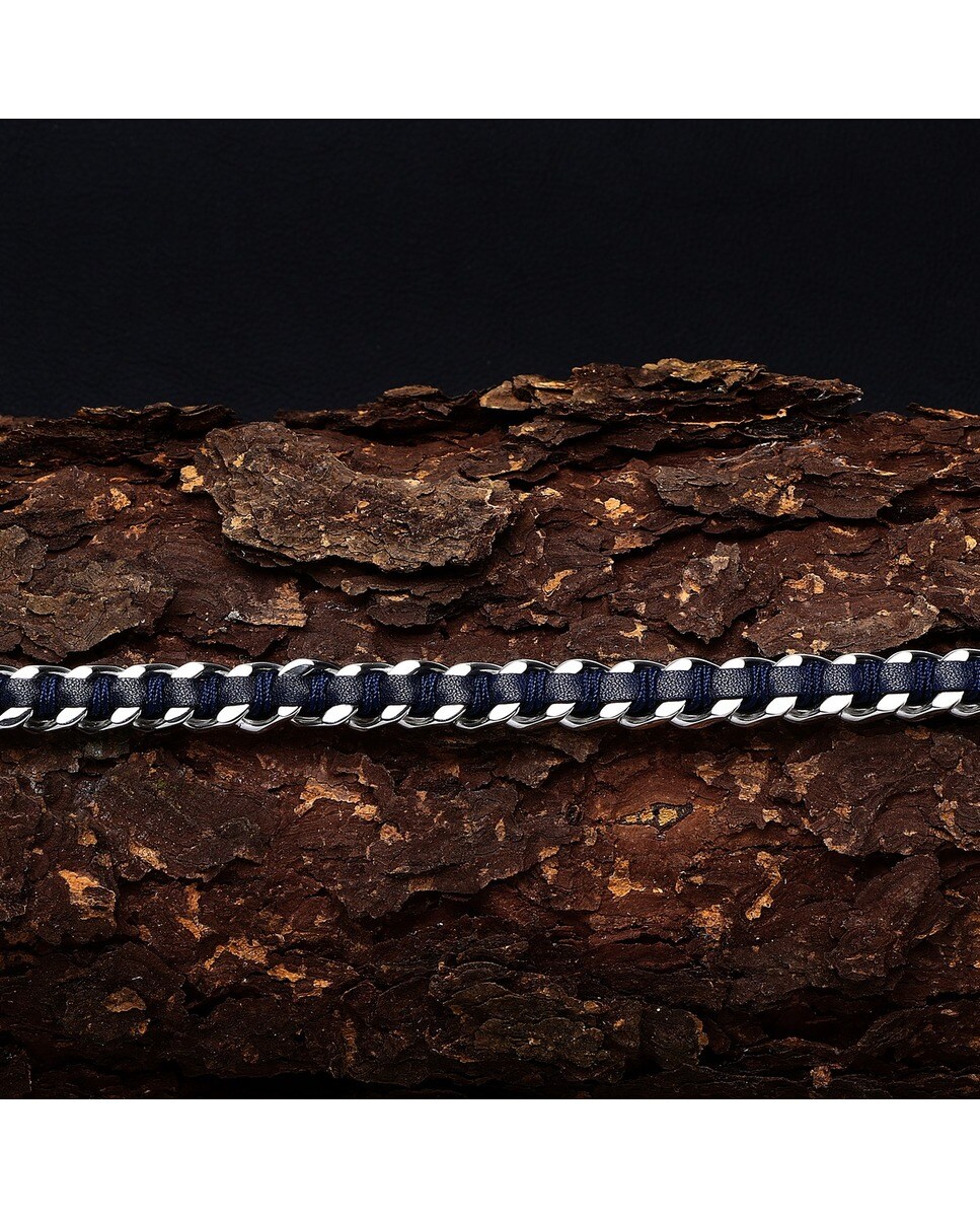 Pulseira Bandy em aço e pele 6