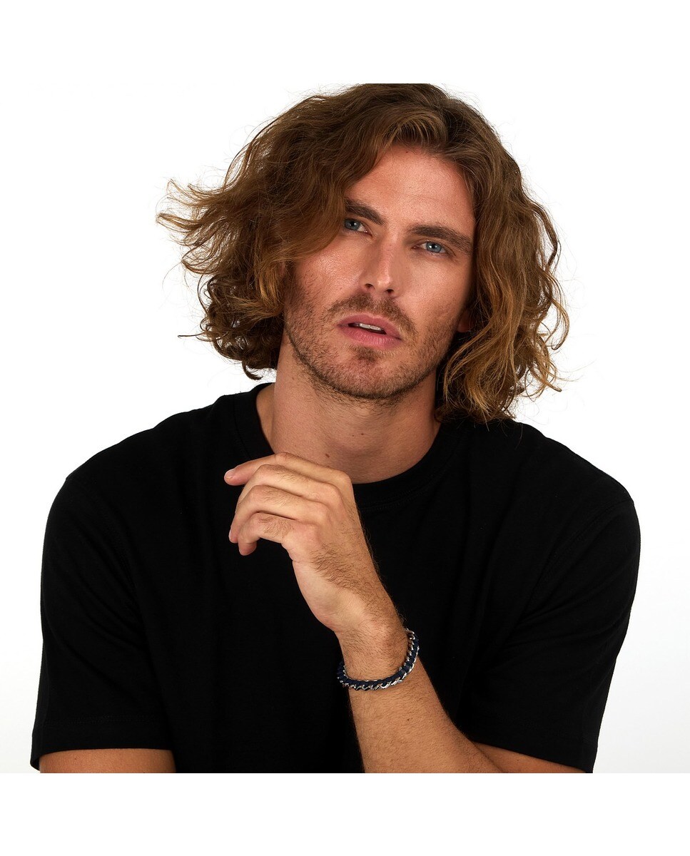 Pulseira Bandy em aço e pele 4