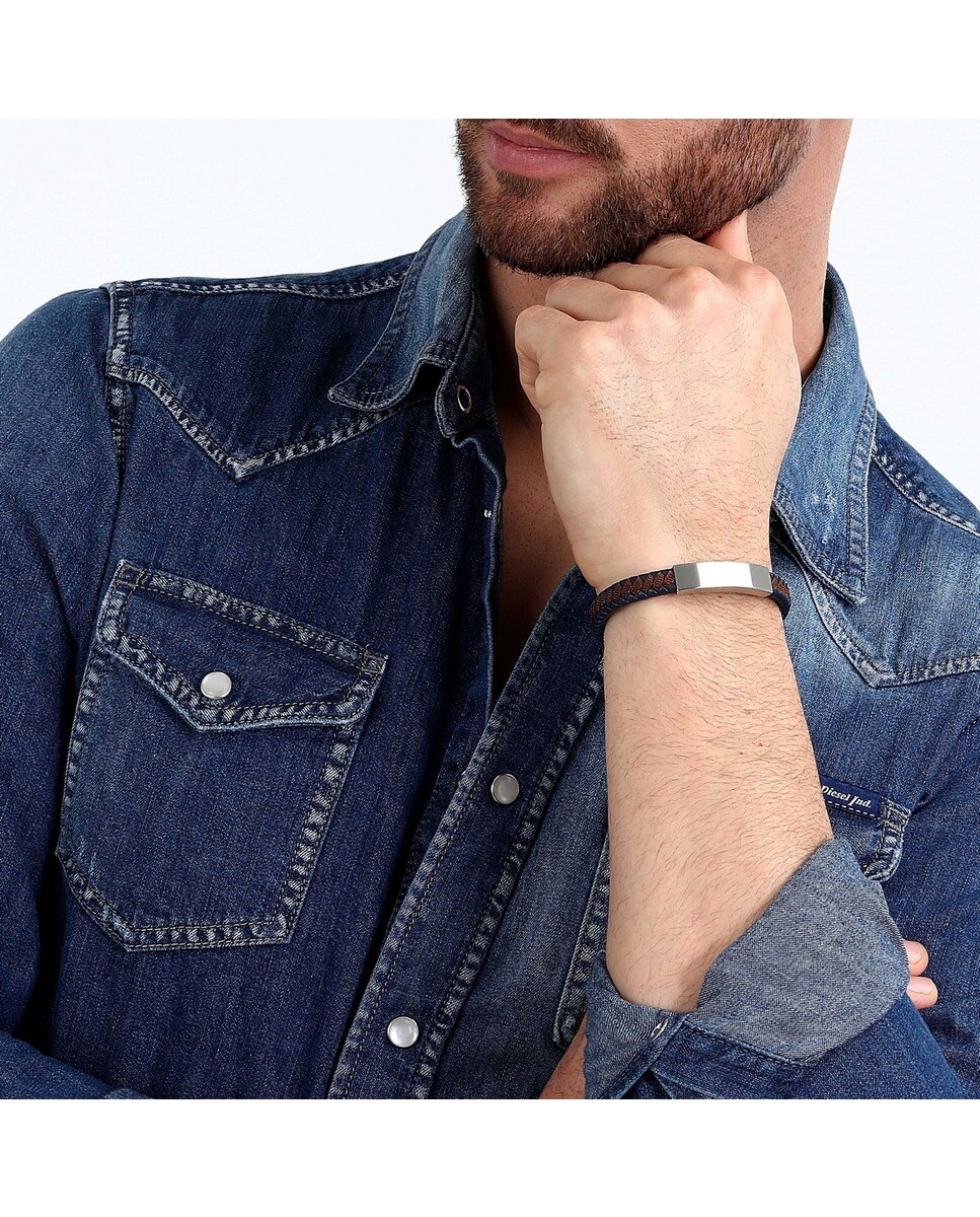 Pulseira Bandy em pele e nylon 5