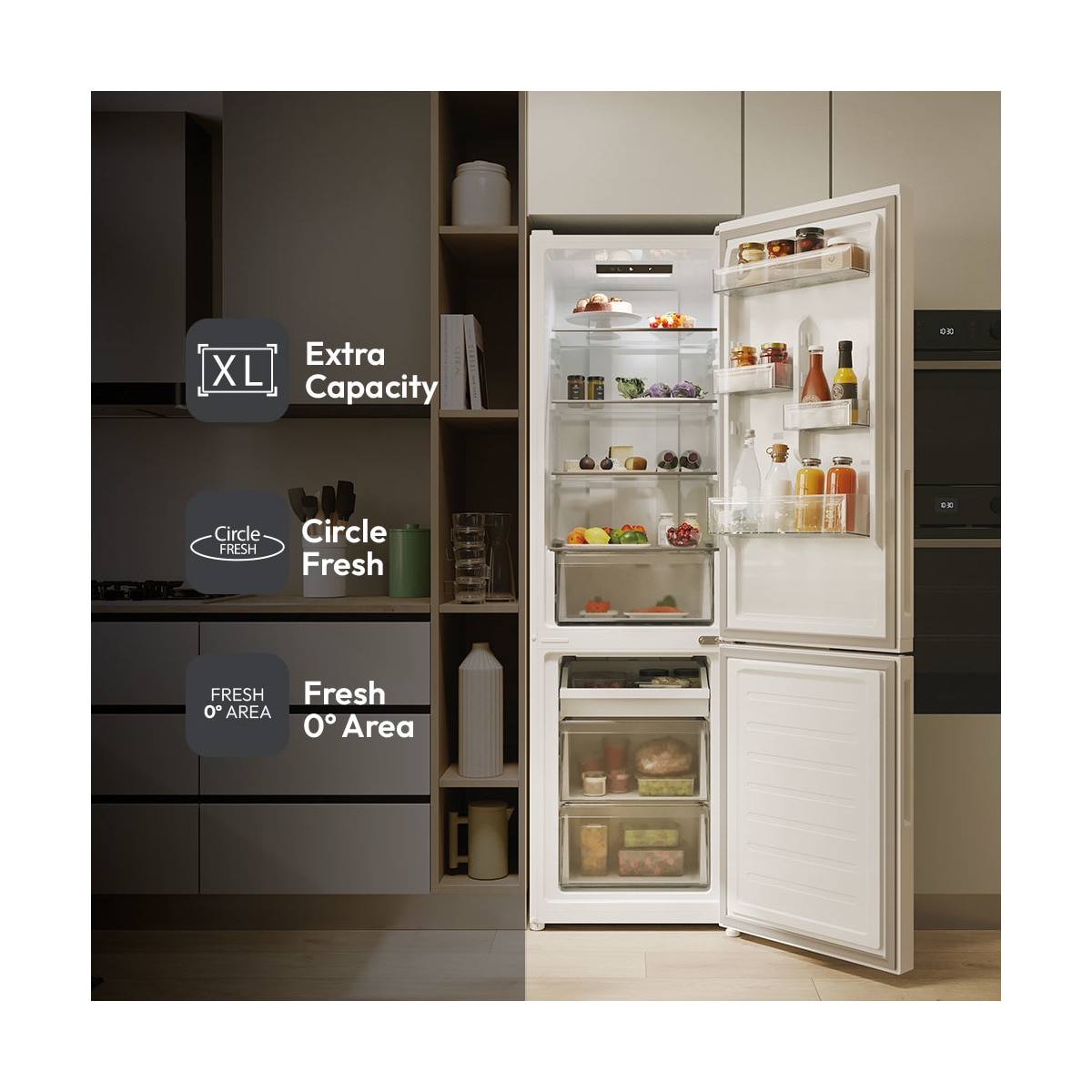 Frigorífico combi Candy Total No Frost City Fresco 300 - CNCQ2T518EW Blanco-6