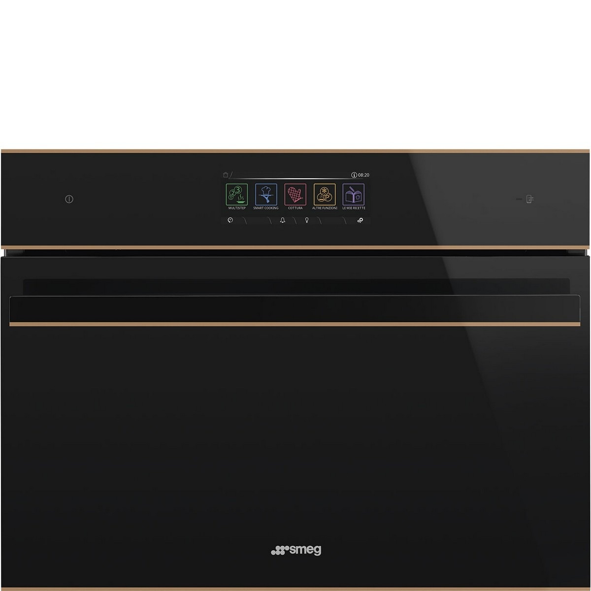 Imagem 0 de Forno Multifunções Smeg Dolce Stil Novo SO4606WS4PNR Combinado com Vaporeira, Compacto e de 41 Litros - Preto com Perfis Cobre