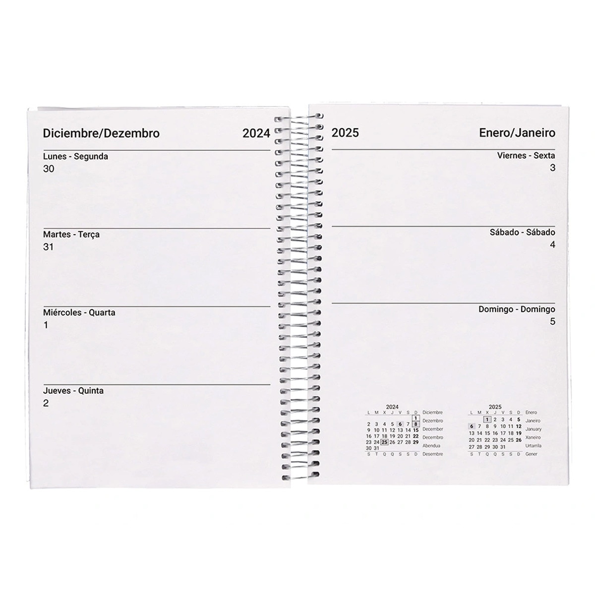 Agenda 2025 DIN A6 semana vista espiral Tinos Liderpapel Multicolor-2