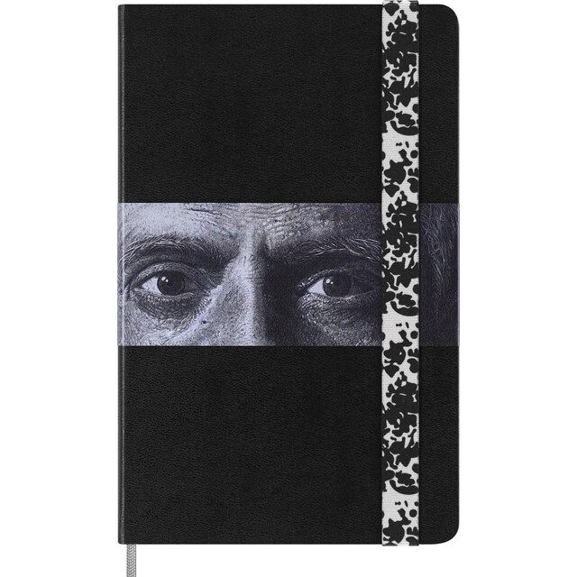 Imagen 0 de Cuaderno large hojas rayadas tapa dura edición limitada IZIPIZI  by Moleskine negro con goma gris
