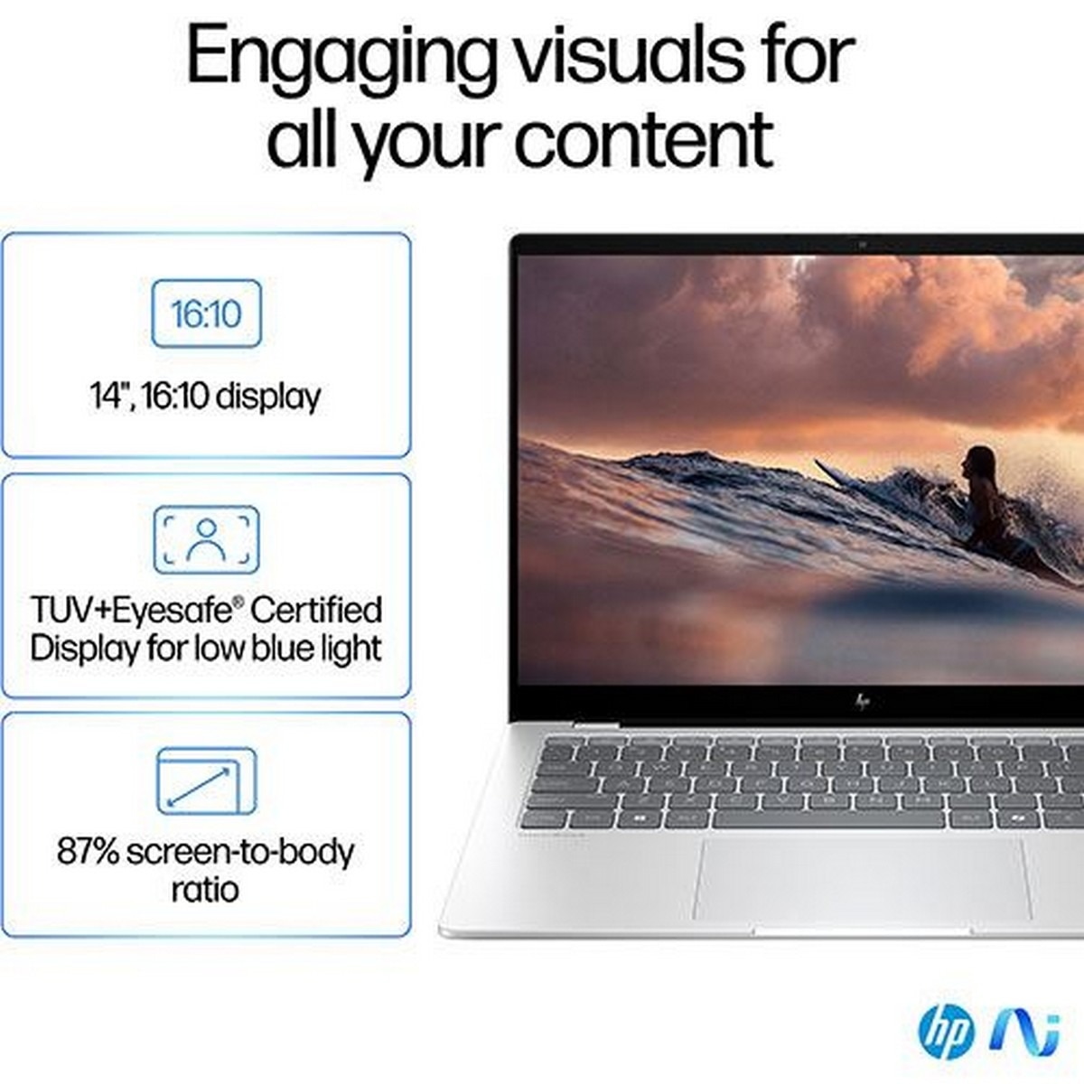 Computador Portátil HP 14" OmniBook X 14-fe1000np, Snapdragon X Plus X1P-42-100, RAM 16GB, 1TB SSD, Windows 11 Home 6