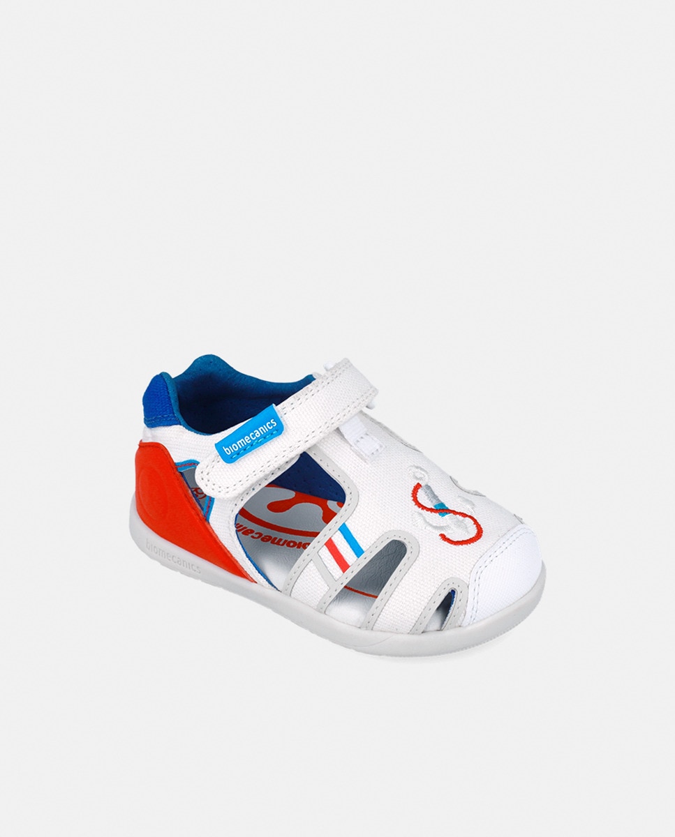 Sandálias Fechadas de Bebé com Biqueira Larga Branco-9