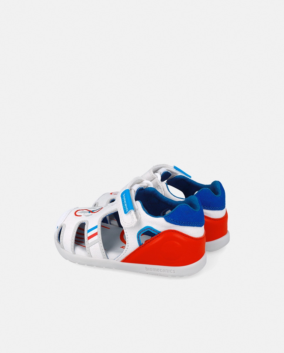 Sandálias Fechadas de Bebé com Biqueira Larga Branco-8