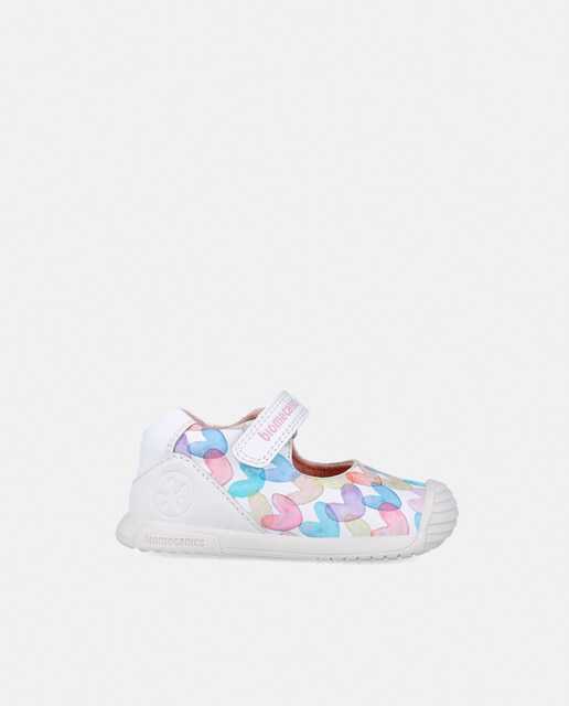 Imagen 0 de Merceditas estampada de bebé niña en piel con puntera redonda y reforzada