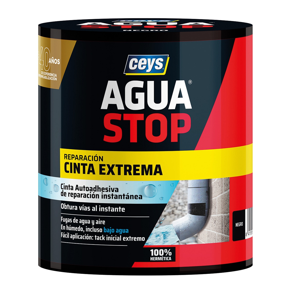 Cinta Extrema Instantánea AguaStop 1,5 m Negro-1