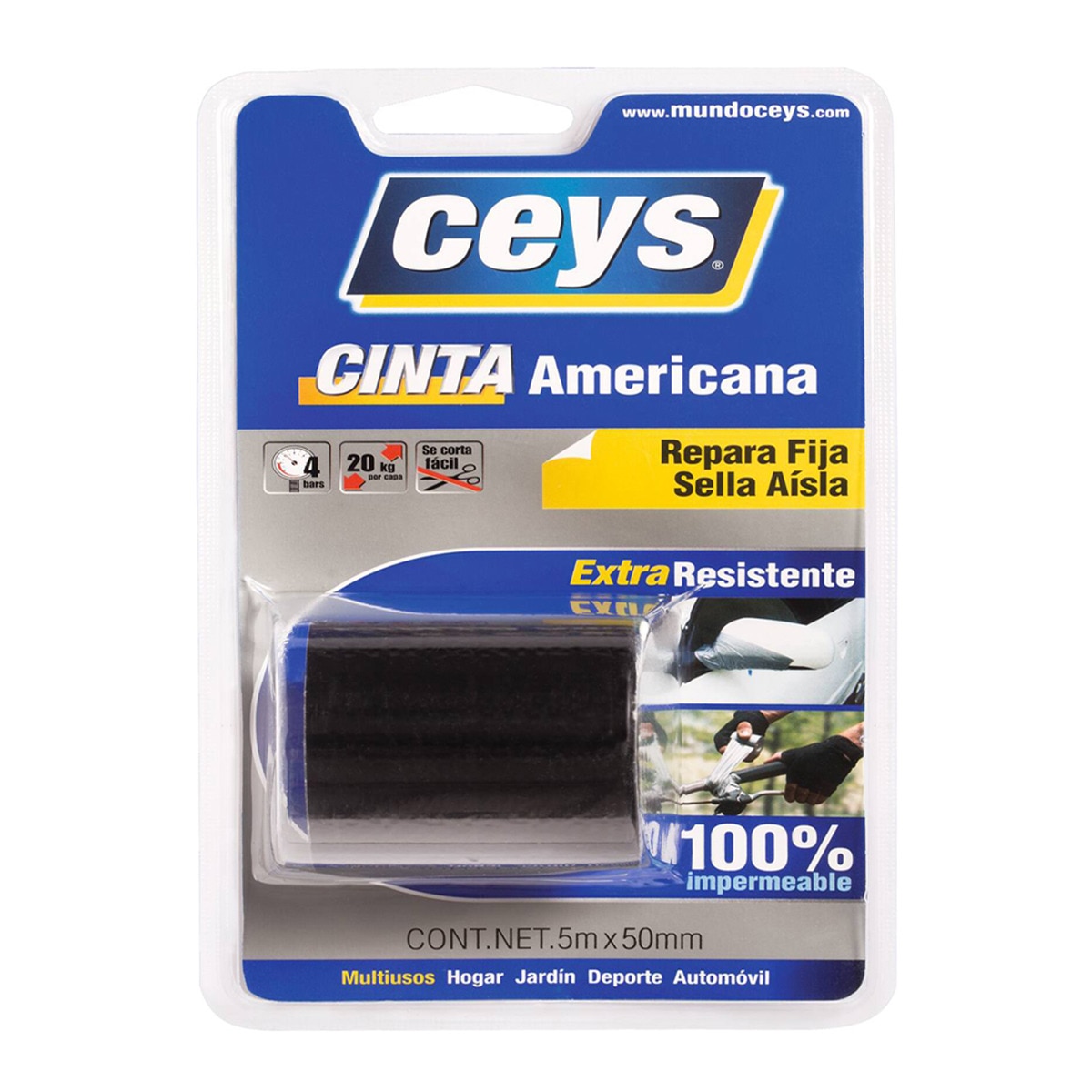 Cinta Americana Extra Resistente 5 m Negro-1