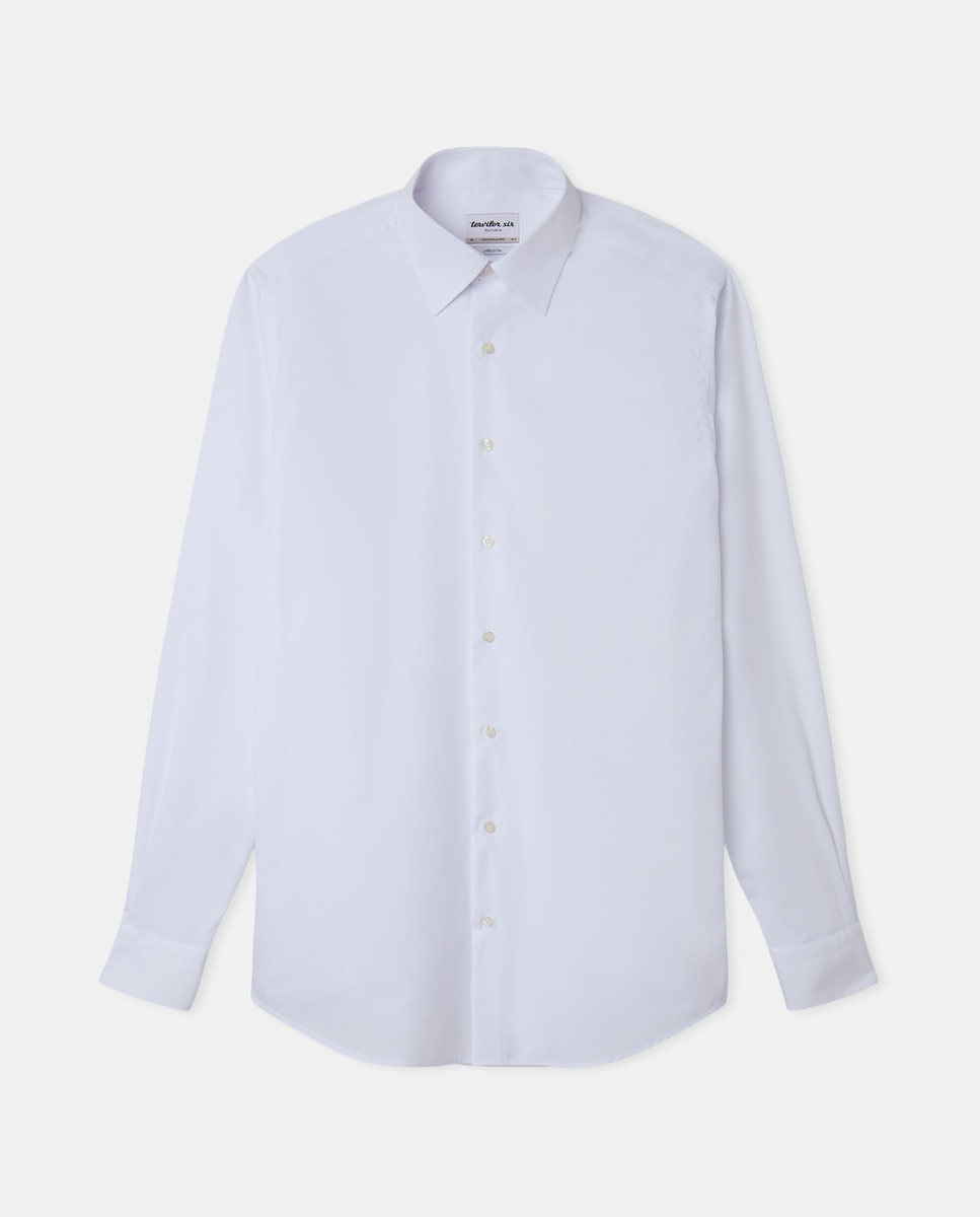 Camisa Tervilor Sir Fácil de Engomar e de Comprimento Extra Branco-4