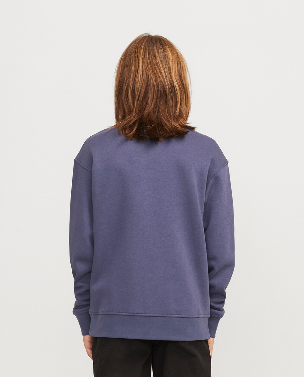 Sweatshirt com Meio Fecho de Correr Azul-2