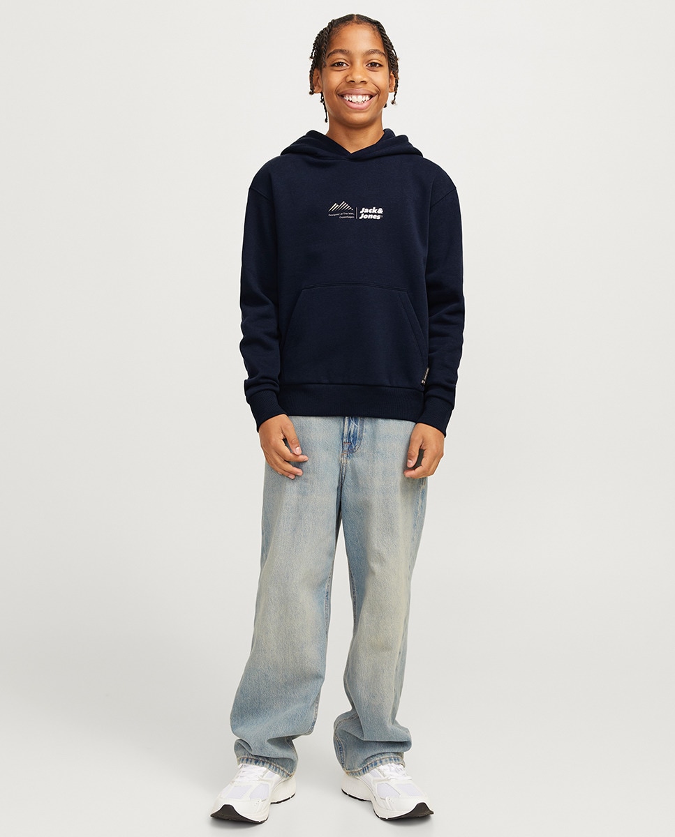 Sweatshirt com Meio Fecho de Correr Azul-marinho-6