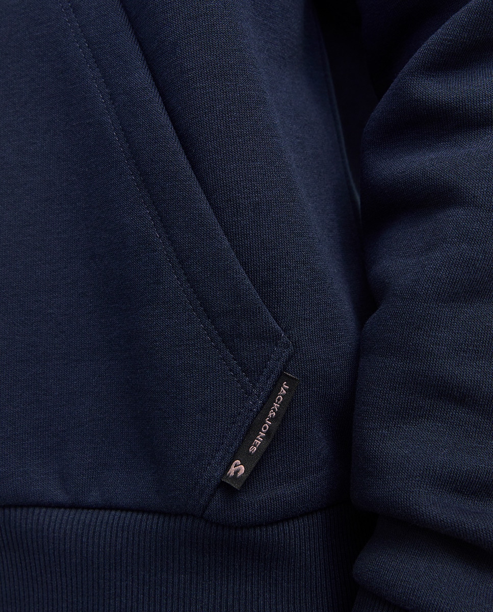 Sweatshirt com Meio Fecho de Correr Azul-marinho-5