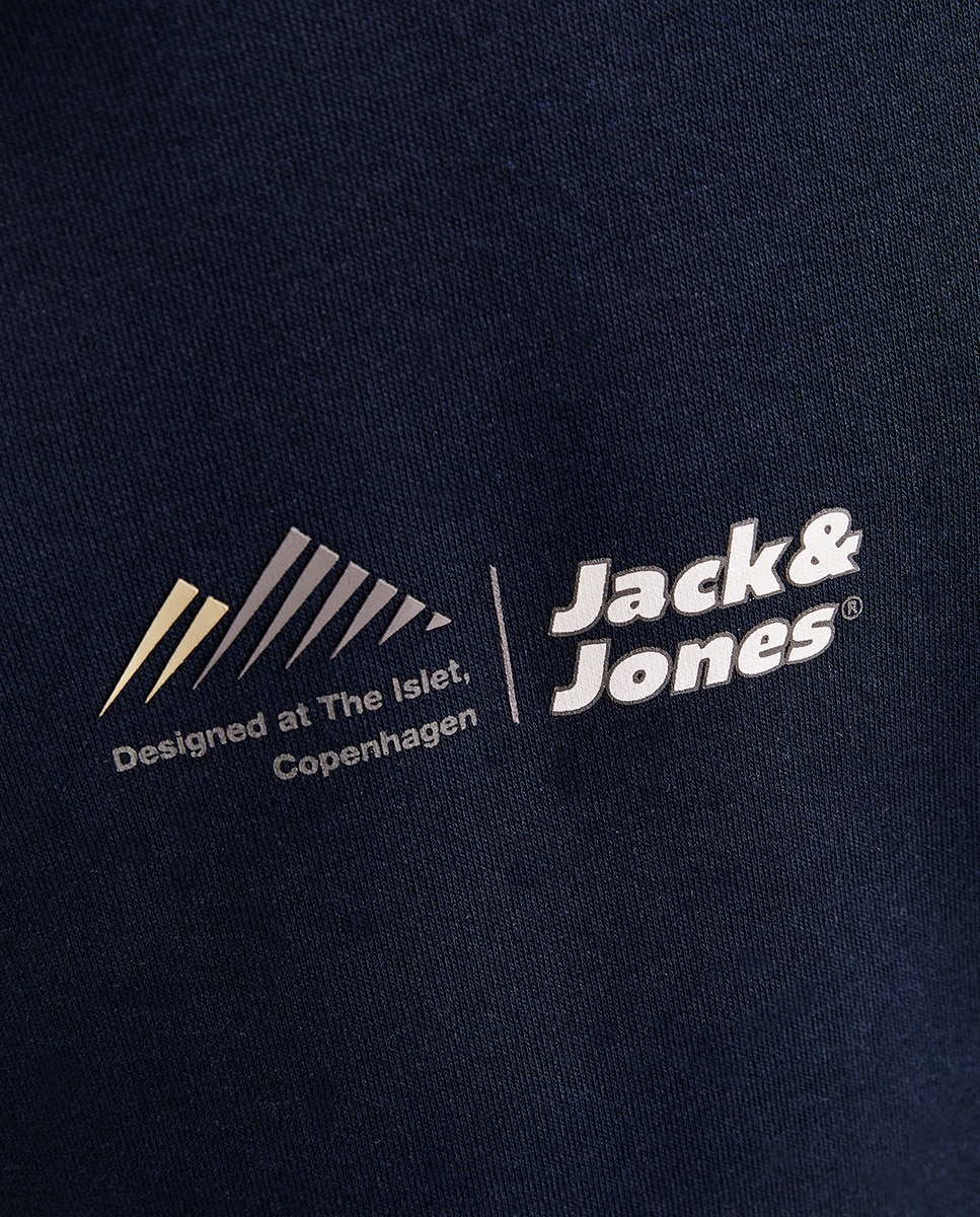 Sweatshirt com Meio Fecho de Correr Azul-marinho-4