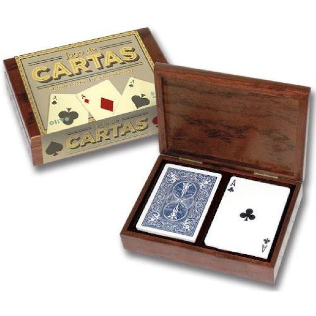 Imagem 0 de Baralho de Cartas Retro com Caixa de Madeira