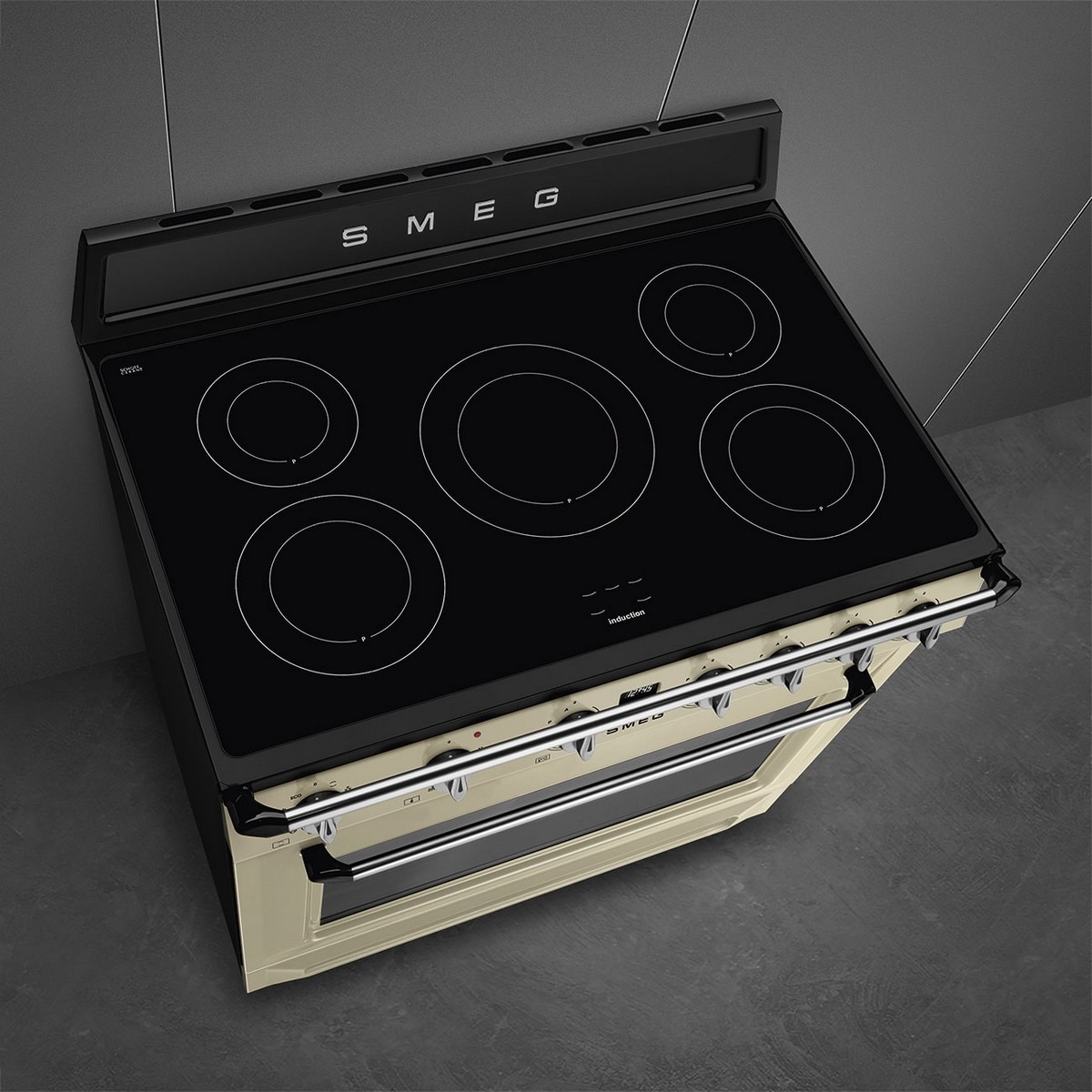Fogão Elétrico com Placa de Indução Smeg Victoria TR90IMP de 5 Zonas e de 115 Litros - Creme Creme-5