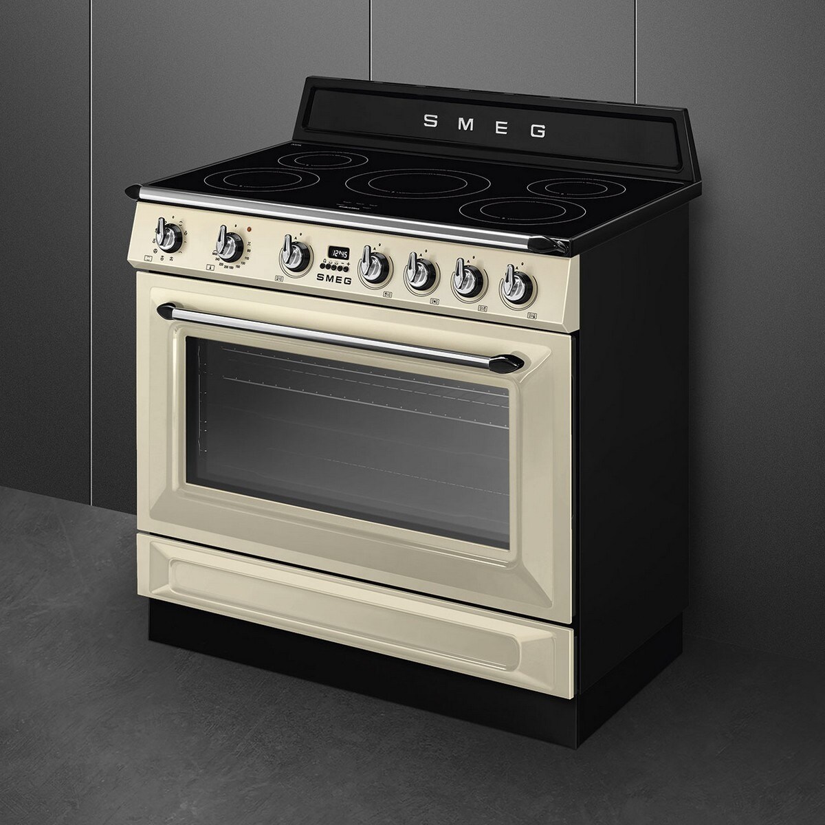 Fogão Elétrico com Placa de Indução Smeg Victoria TR90IMP de 5 Zonas e de 115 Litros - Creme Creme-2