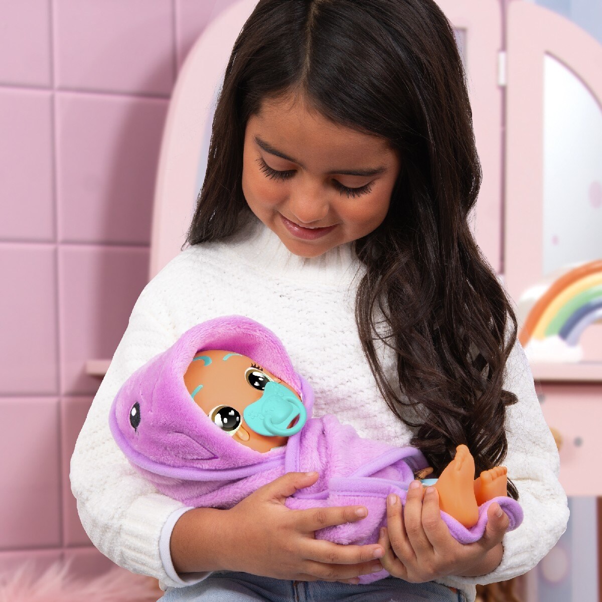 Boneca Bebé New Born Bath Time Dana Playtime 8